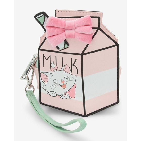 Loungefly Handbags - Loungefly‎ Disney The Aristocats Marie Milk Carton Figural Coin Purse Wristlet!